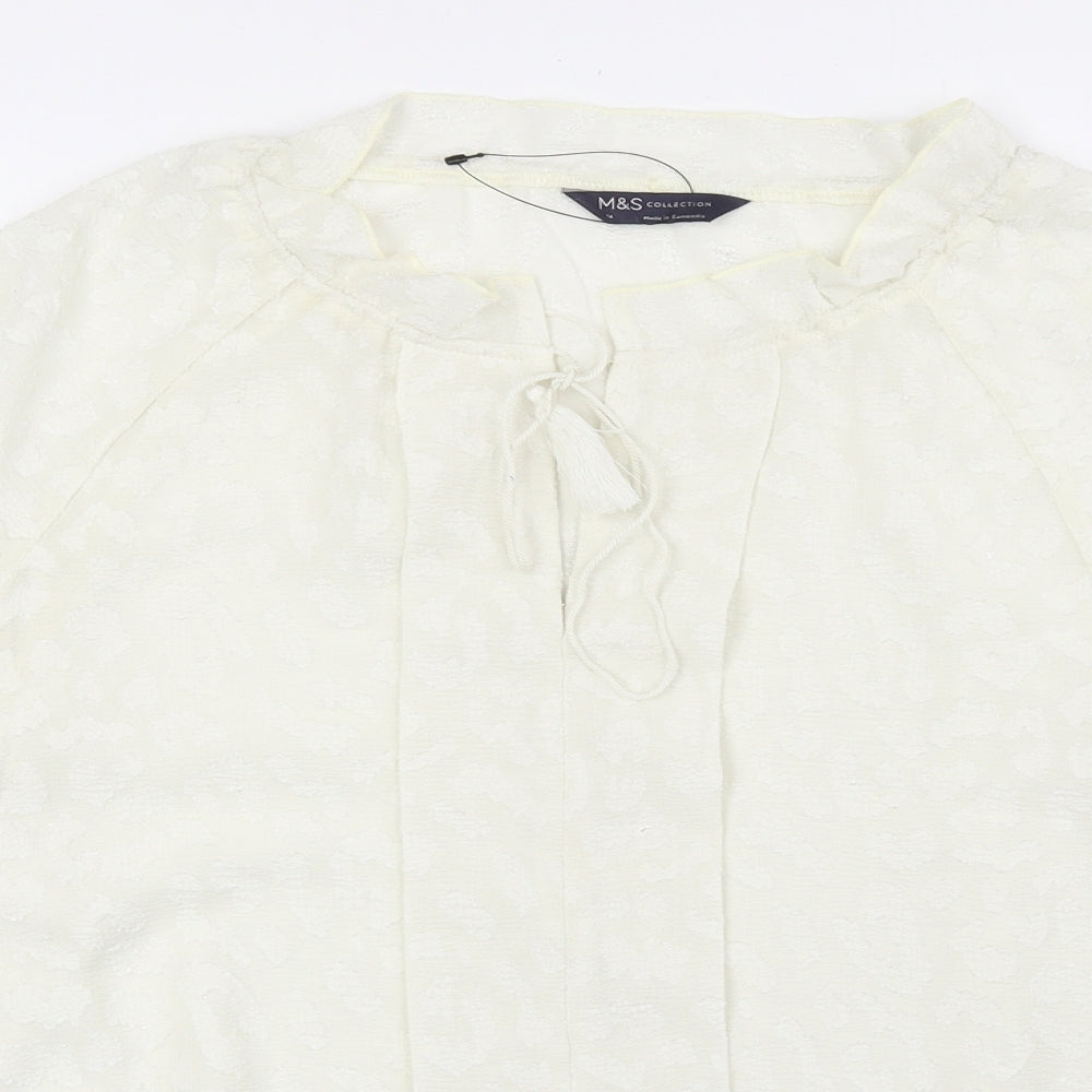 Womens UK Size 14 Marks and Spencer Ivory Basic Blouse