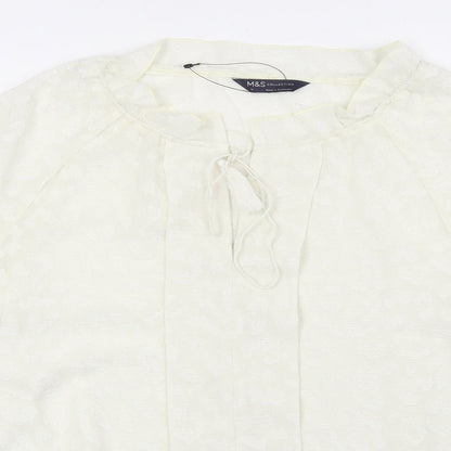 Womens UK Size 14 Marks and Spencer Ivory Basic Blouse