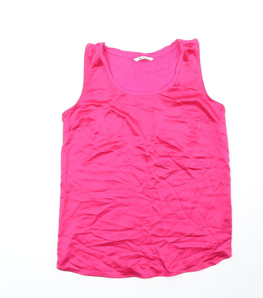 TU Womens Pink Viscose Basic Tank Size 10 Square Neck