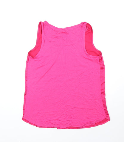 TU Womens Pink Viscose Basic Tank Size 10 Square Neck