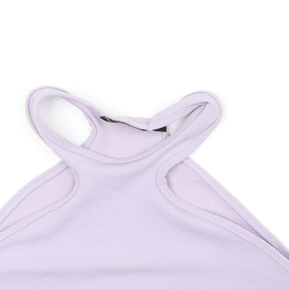 PRETTYLITTLETHING Womens Purple Polyester Cropped Tank Size 8 V-Neck