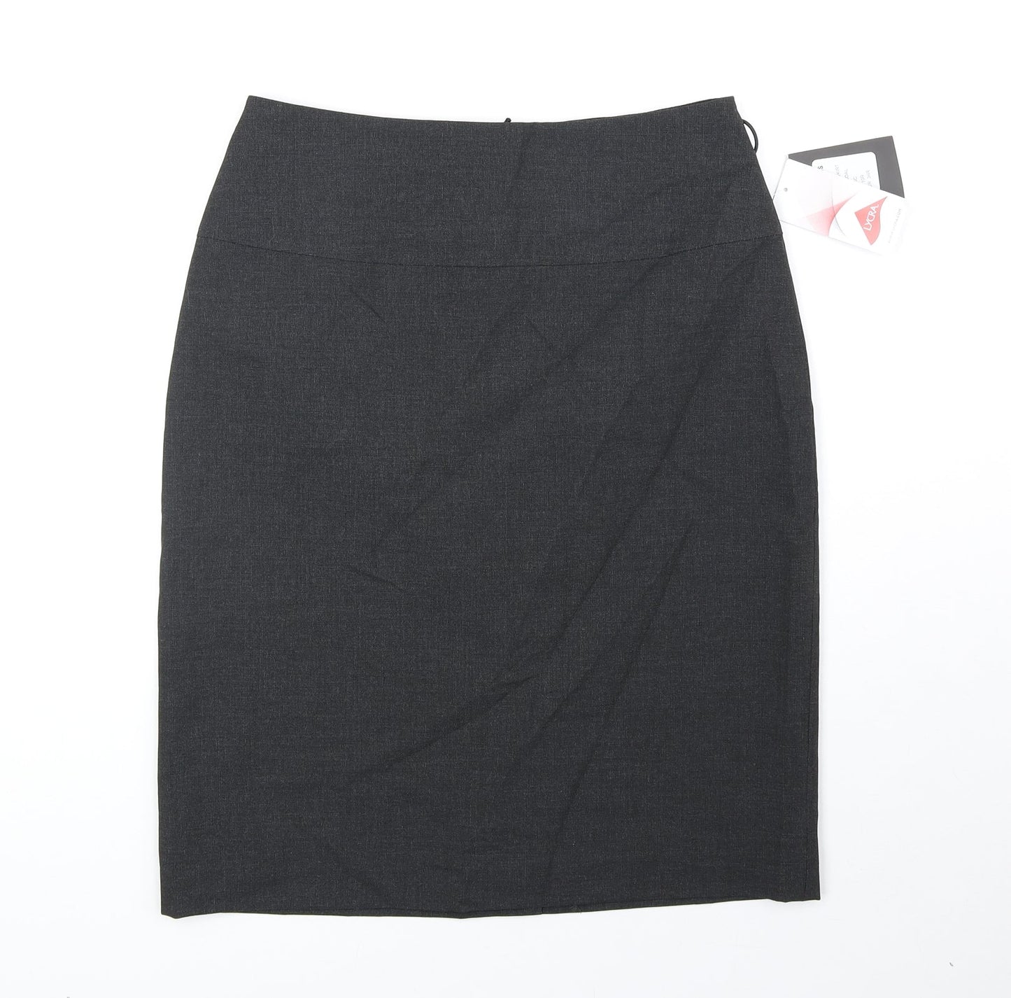 Clubclass Womens Grey Polyester Straight & Pencil Skirt Size 10 Zip
