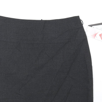 Clubclass Womens Grey Polyester Straight & Pencil Skirt Size 10 Zip
