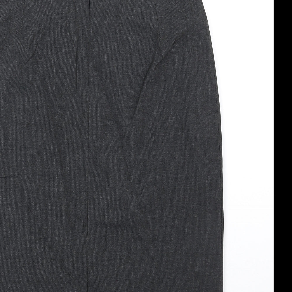 Clubclass Womens Grey Polyester Straight & Pencil Skirt Size 10 Zip