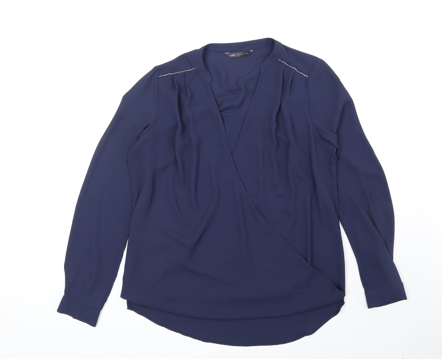 Womens UK Size 8 Marks and Spencer Blue Basic Blouse