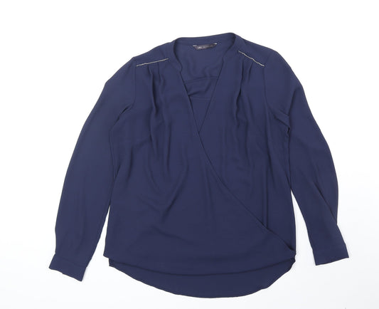 Womens UK Size 8 Marks and Spencer Blue Basic Blouse
