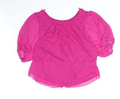 Womens UK Size 6 New Look Pink Basic Blouse