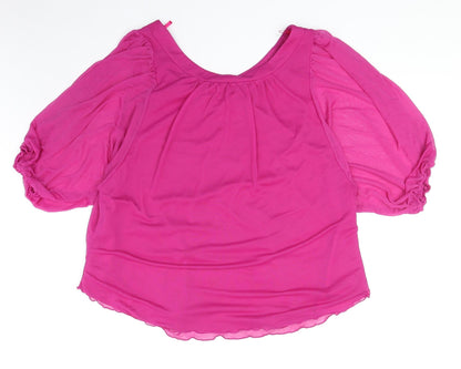 Womens UK Size 6 New Look Pink Basic Blouse