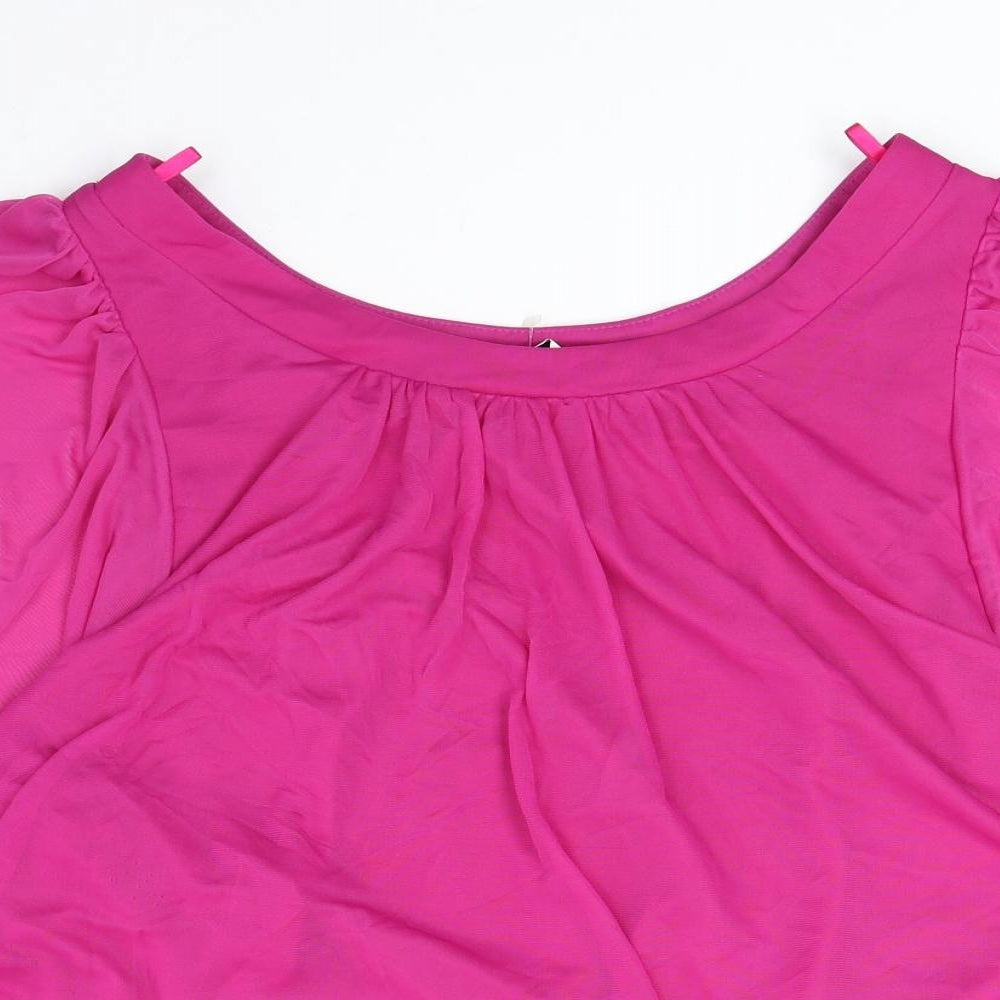 Womens UK Size 6 New Look Pink Basic Blouse