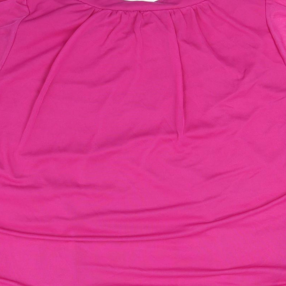Womens UK Size 6 New Look Pink Basic Blouse