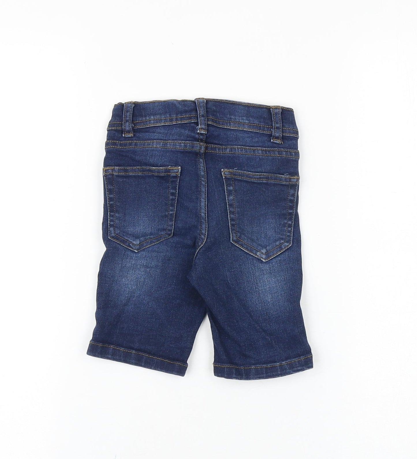Denim & Co. Baby Blue Cotton Cropped Jeans Size 18-24 Months L50 cm Snap