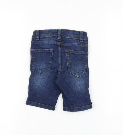 Denim & Co. Baby Blue Cotton Cropped Jeans Size 18-24 Months L50 cm Snap