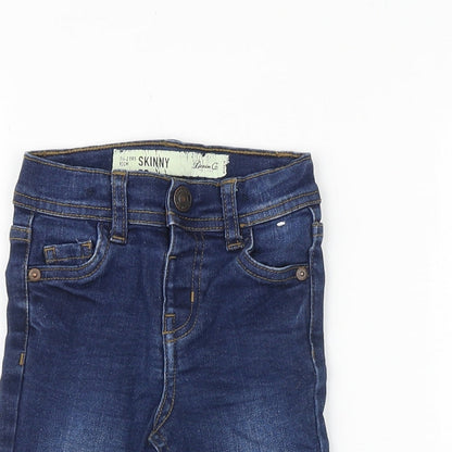 Denim & Co. Baby Blue Cotton Cropped Jeans Size 18-24 Months L50 cm Snap