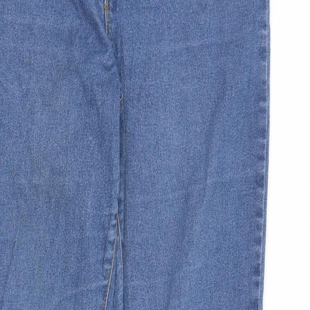 Denim & Co. Womens Blue Cotton Skinny Jeans Size 14 Slim Zip