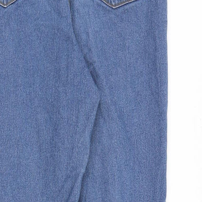 Denim & Co. Womens Blue Cotton Skinny Jeans Size 14 Slim Zip