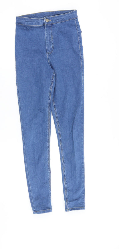 Topshop Womens Blue Cotton Skinny Jeans Size 26 in Slim Zip