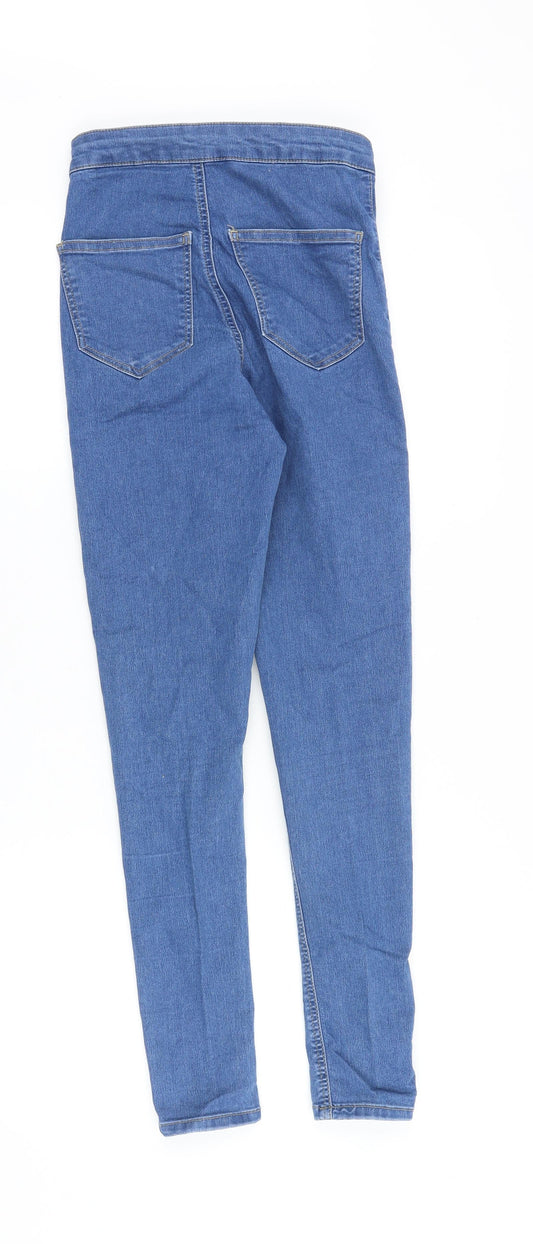 Topshop Womens Blue Cotton Skinny Jeans Size 26 in Slim Zip