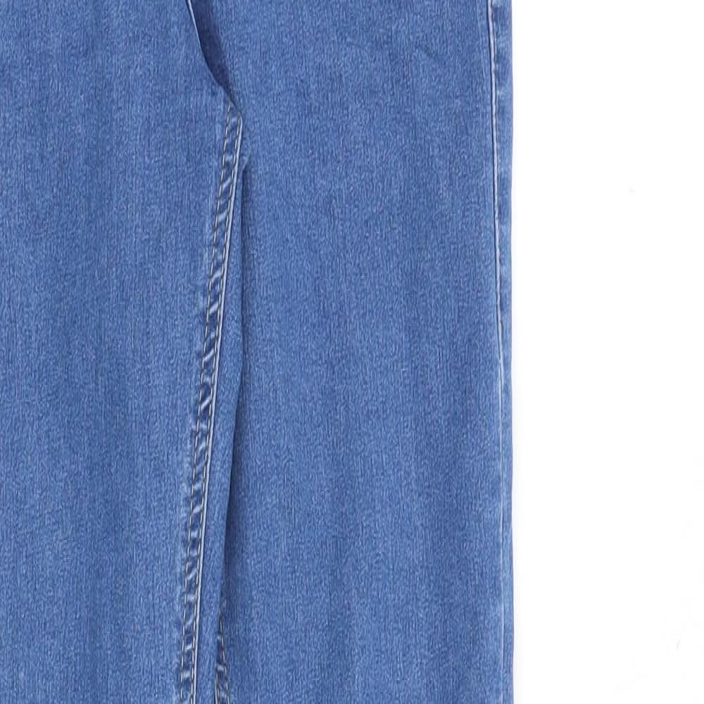 Topshop Womens Blue Cotton Skinny Jeans Size 26 in Slim Zip