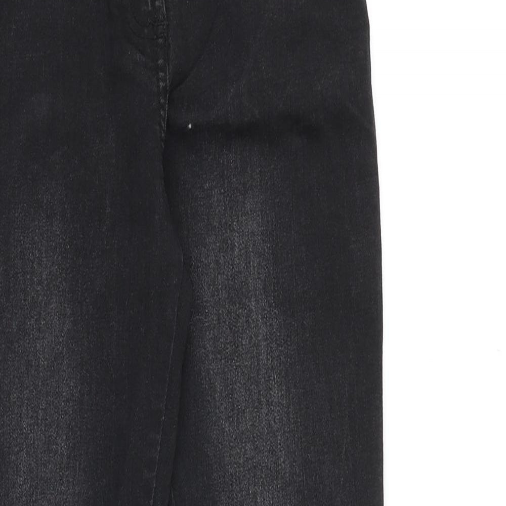 M&Co Girls Black Cotton Skinny Jeans Size 9-10 Years Regular Zip