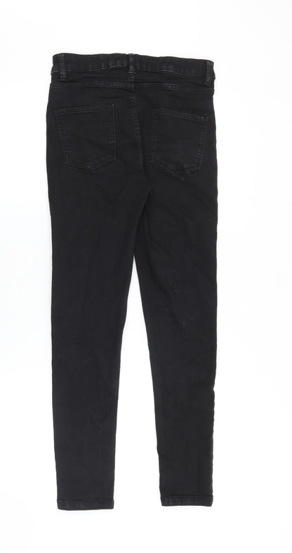 SO denim Womens Black Cotton Skinny Jeans Size 10 Slim Zip
