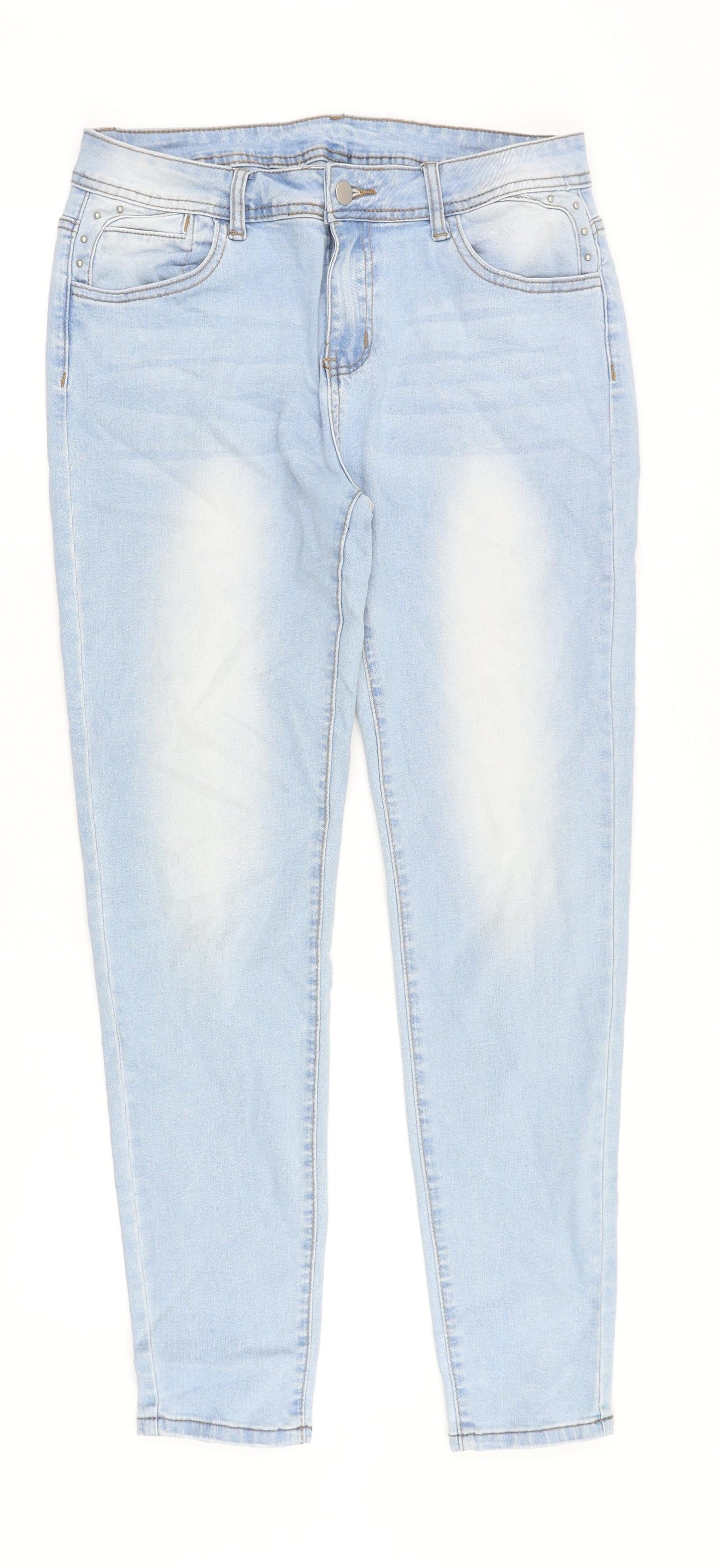 SheIn Womens Blue Cotton Skinny Jeans Size 30 in Slim Zip