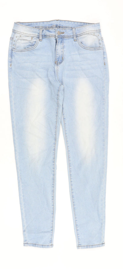 SheIn Womens Blue Cotton Skinny Jeans Size 30 in Slim Zip