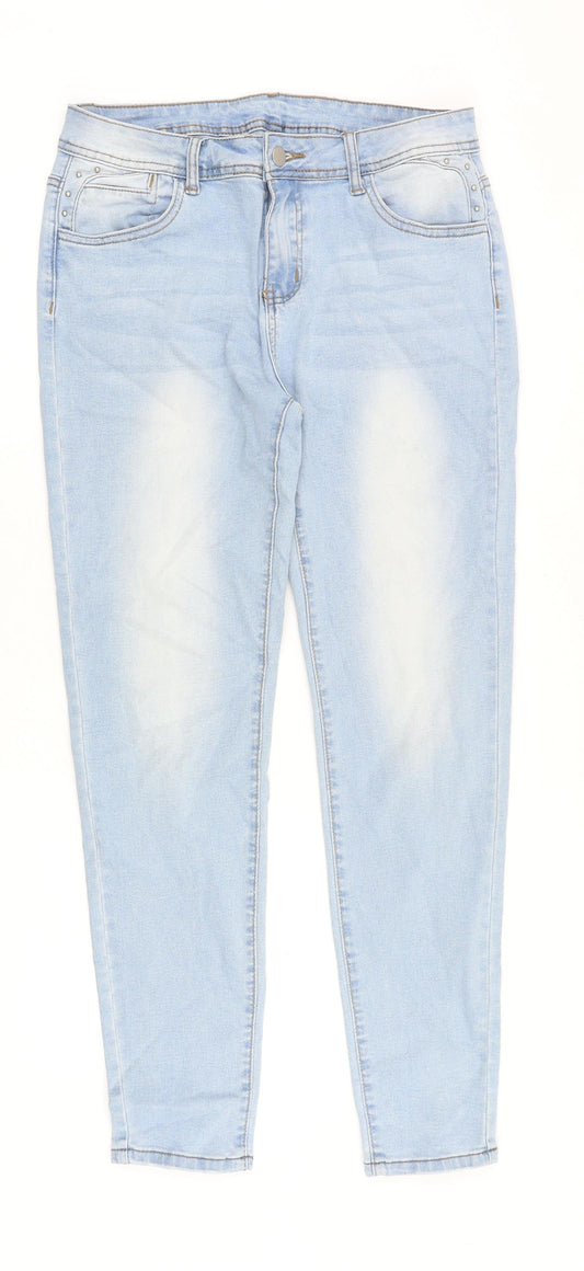 SheIn Womens Blue Cotton Skinny Jeans Size 30 in Slim Zip