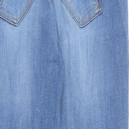 Denim & Co. Womens Blue Cotton Straight Jeans Size 12 Slim Zip