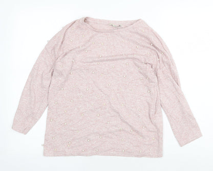 George Womens Pink Boat Neck Viscose Pullover Jumper Size 8