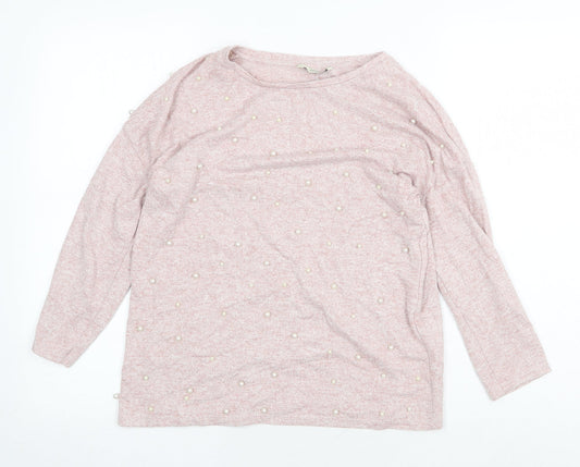 George Womens Pink Boat Neck Viscose Pullover Jumper Size 8