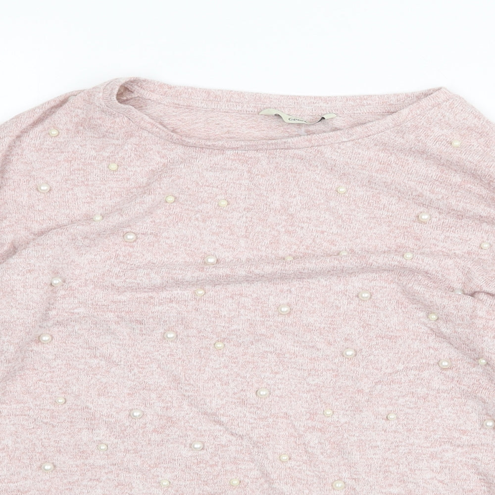 George Womens Pink Boat Neck Viscose Pullover Jumper Size 8