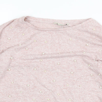 George Womens Pink Boat Neck Viscose Pullover Jumper Size 8