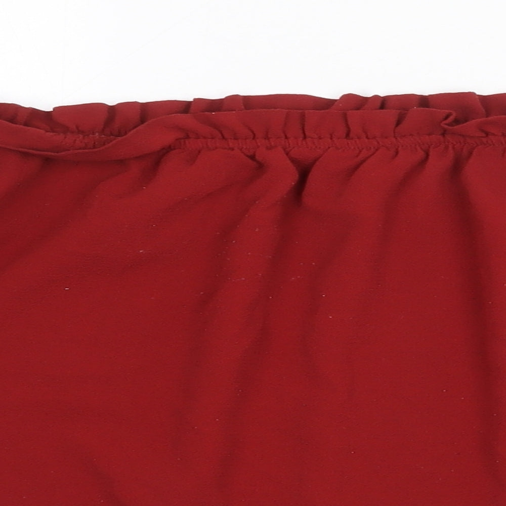 Womens UK Size 10 H&M Red Basic Blouse