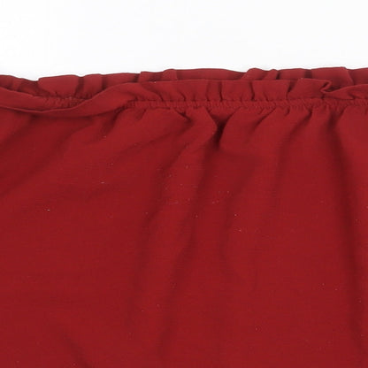 Womens UK Size 10 H&M Red Basic Blouse