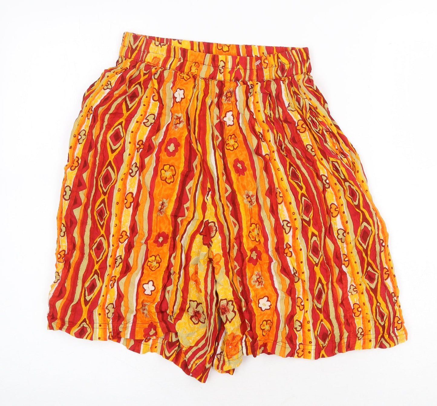 More by Lata Womens Multicoloured Geometric Viscose Culotte Shorts Size S Regular Pull On
