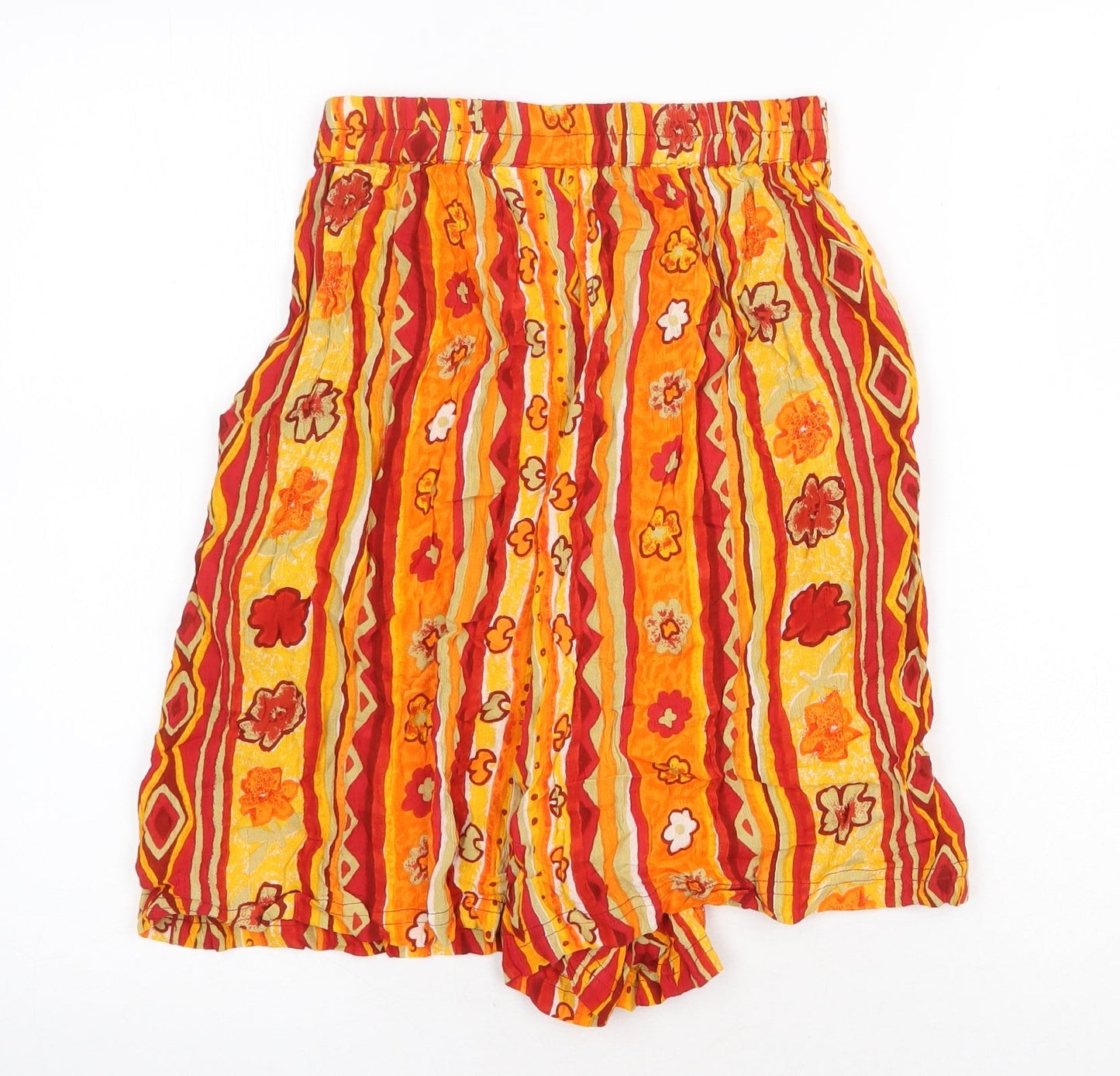 More by Lata Womens Multicoloured Geometric Viscose Culotte Shorts Size S Regular Pull On