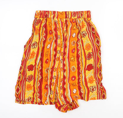 More by Lata Womens Multicoloured Geometric Viscose Culotte Shorts Size S Regular Pull On