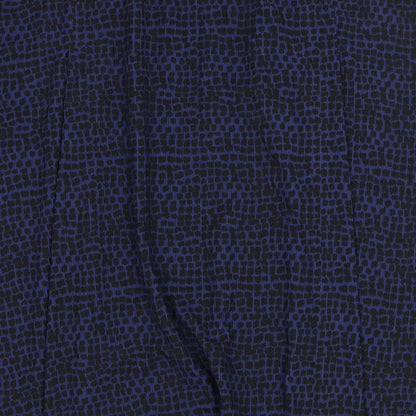 Bonmarché Womens Blue Geometric Polyester Swing Skirt Size 28