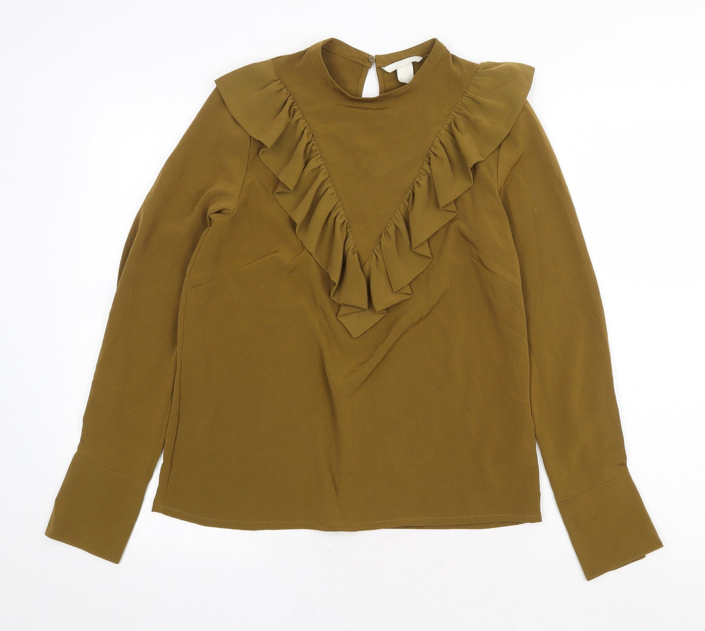 Womens UK Size 6 H&M Green Basic Blouse