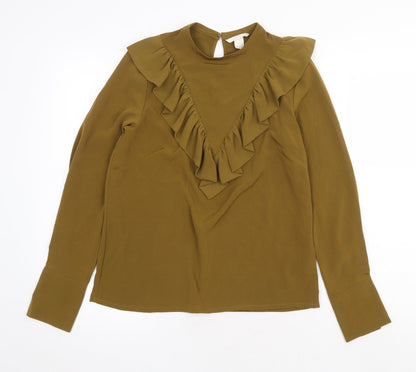 Womens UK Size 6 H&M Green Basic Blouse