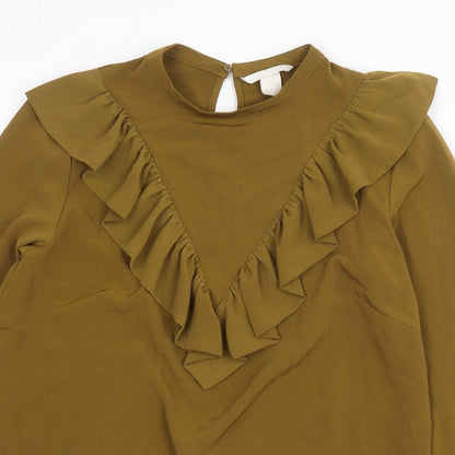 Womens UK Size 6 H&M Green Basic Blouse