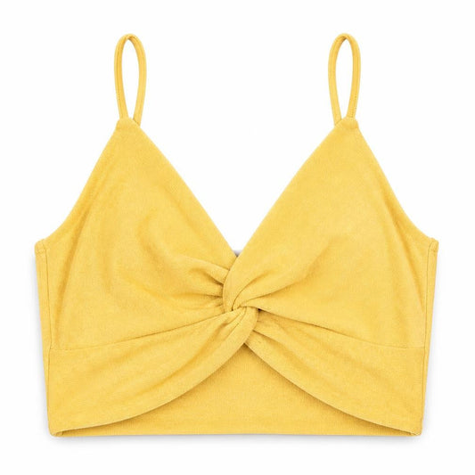 Womens UK Size S SheIn Yellow Cropped Tank