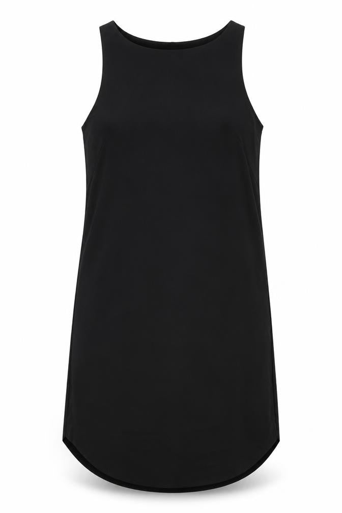 H&M Womens Black Polyester Tank Dress Size 6 Boat Neck Pullover