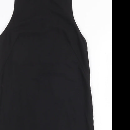 H&M Womens Black Polyester Tank Dress Size 6 Boat Neck Pullover