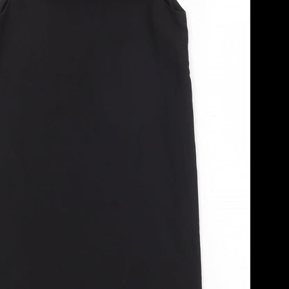 H&M Womens Black Polyester Tank Dress Size 6 Boat Neck Pullover
