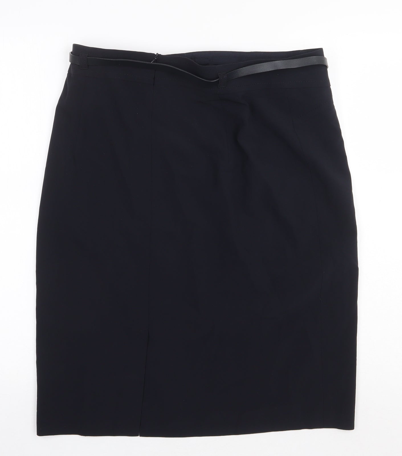 Gerry Weber Womens Blue Cotton Straight & Pencil Skirt Size 34 in Zip - Belt Included