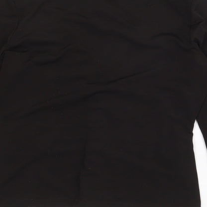 Oscar B Womens Black Polyester Basic Blouse Size 14 V-Neck