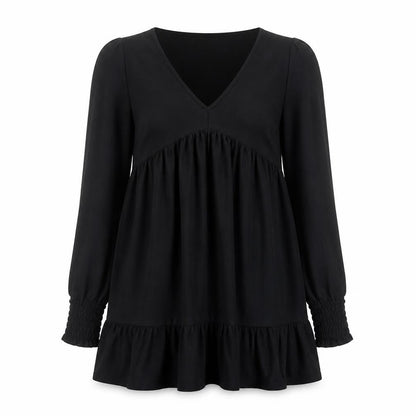 Miss Selfridge Womens Black Polyester Mini Size 10 V-Neck Pullover