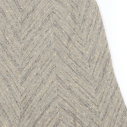 Marks and Spencer Womens Beige Geometric Polyester Swing Skirt Size 12 Zip