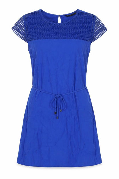 Zara Womens Blue Polyester A-Line Size M Round Neck Tie